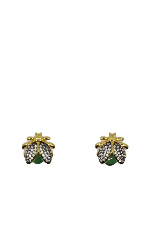 Best necklaces and pendants with art deco elements for a vintage, glamorous design-Catarina Green Crystal Studs