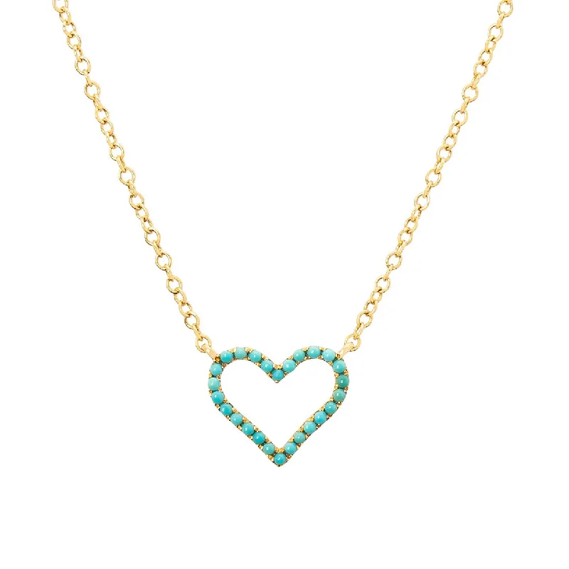 Best necklaces and pendants with heart-shaped designs for a romantic look-Turquoise Heart Charm Necklace