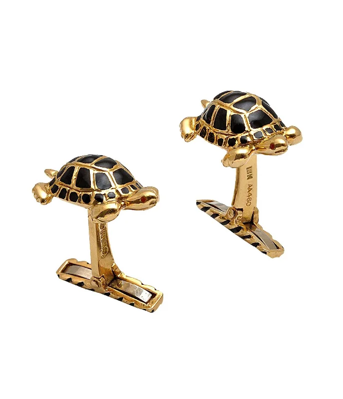 Stunning necklaces and pendants with sapphire gemstones for a luxurious blue hue-Turtle Cuff Links