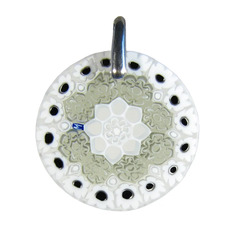 Best necklaces and pendants with rose gold for a warm and romantic appeal-White Millefiori Round Pendant (20) ø 28 mm