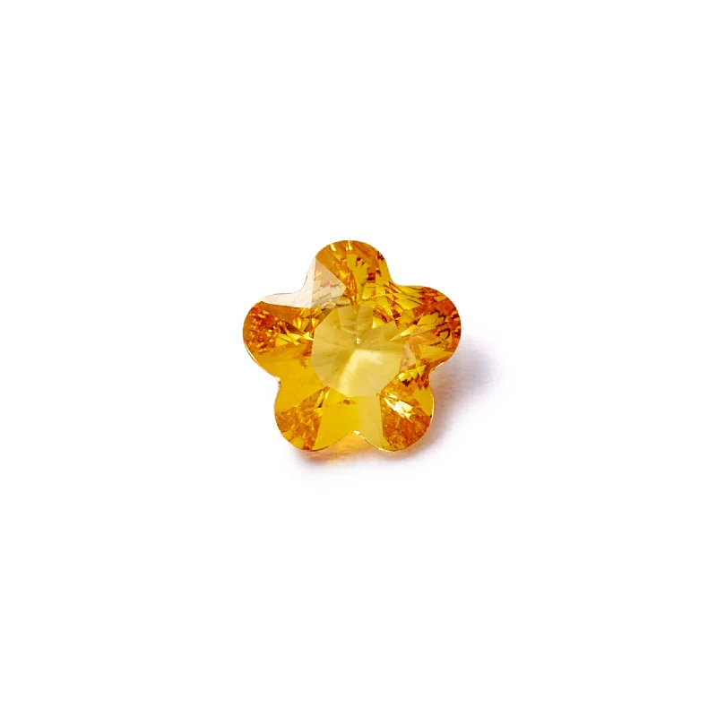 Necklaces and pendants with enamel accents for a colorful, eye-catching appearance-Yellow Sapphire Flower Charm